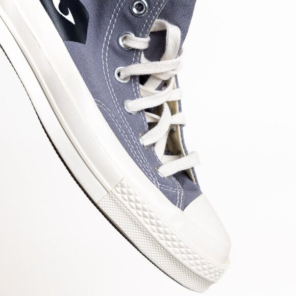 Converse x Comme des Garcons PLAY Heart High Top Sneakers Gray - Picture 8 of 16